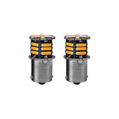Set 2 becuri o faza T.V. BA15S 21SMD 12V 300 lumen lumina galbena Cod: HH014 Automotive TrustedCars foto