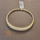 Bratara fixa aurie cu 3 randuri de cristale zirconia