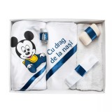Cumpara ieftin Trusou Botez 6 piese cu text imprimat &quot;Mickey Mouse&quot; ALB - BLEUMARIN - TB101