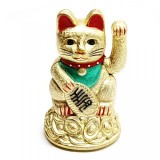Pisica norocoasa Maneki Neko aurie &amp;#8211; 11.5 cm