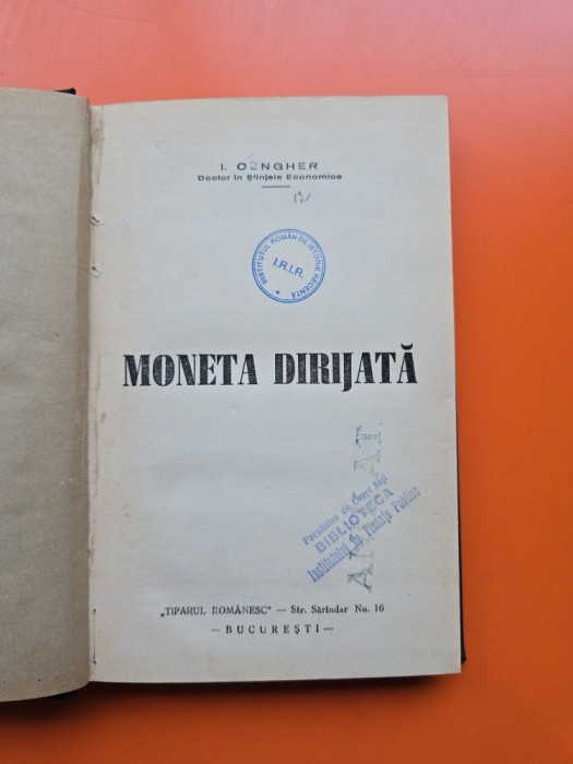 Moneta Dirijată - I. Cengher