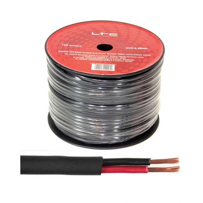 Cablu difuzor 2x2.5mmp rotund negru CCA LTC