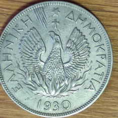 Grecia - moneda de colectie an unic batere - 5 drahme 1930 - design f frumos !