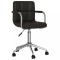 vidaXL Scaun de bucătărie rotativ, negru, piele ecologică 3088186