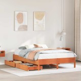 vidaXL Cadru de pat fără saltea, maro ceruit 150x200 cm lemn masiv pin 3301709