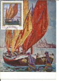 No(02)ilustrata maxima-NICOLAIE DARASCU-Barci la Venetia- prima zi 1971