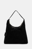 Answear Lab geanta de mana din piele intoarsa culoarea negru