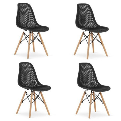 Set 4 scaune stil scandinav, Artool, Maro, PP, lemn, negru, 44.5x51x82.5 cm GartenVIP DiyLine foto