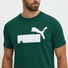 Puma tricou barbati, culoarea verde, cu imprimeu, 681861