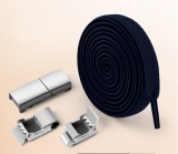 Negru - Sireturi elastice,functie NO TOUCH, Plate, 8MM, MODERATE, SIRETILA