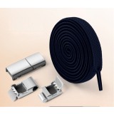Negru - Sireturi elastice,functie NO TOUCH, Plate, 8MM, MODERATE, SIRETILA
