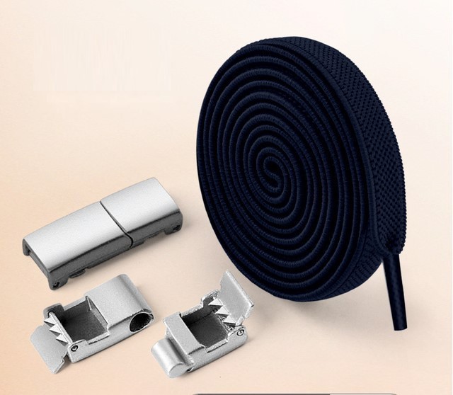 Negru - Sireturi elastice,functie NO TOUCH, Plate, 8MM, MODERATE, SIRETILA