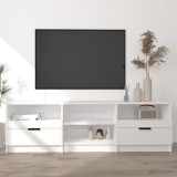Cumpara ieftin Comodă TV, alb extralucios, 150x33,5x45 cm, lemn prelucrat