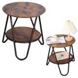 Set masute de cafea rotunde cu raft suplimentar, 40x42cm, Lean 26621