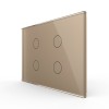Intrerupator cvadruplu cu touch Livolo din sticla - standard italian SmartElectro IntelligentHouse