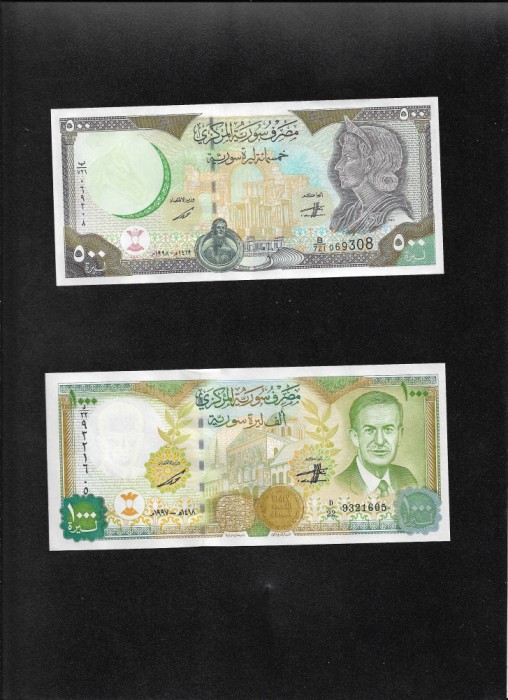 Set Siria Syria 500 + 1000 pounds unc