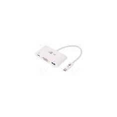 Cablu D-Sub 15pin HD soclu, USB A soclu, USB C mufa, USB C Power Delivery, USB 3.0, lungime 0.15m, {{Culoare izola&#355;ie}}, Goobay - 62100