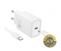 Incarcator Retea Cu Cablu USB-C HOCO N60 20W 3A 1 x USB-C Alb