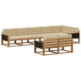 vidaXL Set de canapele de exterior cu pernă 8 pcs Natural și Bej 3382656