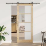 vidaXL Ușă glisantă Natural și Negru 93 x 232 cm 3332403