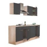 Mobilier Bucatarie Modular Leziter Yorki 210 Stejar Sonoma/Antracit Satinat - 210 cm