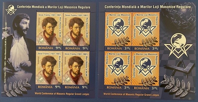 Romania 2014 - LP 2022b- Conf. mond. a marilor loji masonice- set 2 minicoli MNH