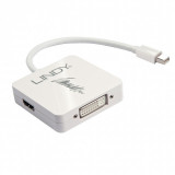 Adaptor Mini Displayport 1.2 la Displayport, HDMI &amp; DVI-D activ, Lindy L41039