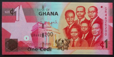 BANCNOTA exotica 1 CEDI - GHANA, anul 2015 * cod 12 = UNC foto