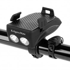 Lanterna pentru bicicleta 3 in 1 Kruger &amp; Matz, 2 x 5 W, 400 lm, 2000 mAh, microUSB, ABS