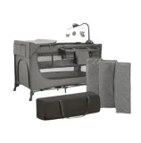 Patut de calatorie Kinderkraft Joy 2, cu accesorii, Dark Grey