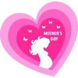 Sticker decorativ, Happy mother, Roz, 60 cm, 7313ST