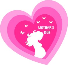 Sticker decorativ, Happy mother, Roz, 60 cm, 7313ST foto