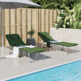 vidaXL Șezlong pliabil, verde &icirc;nchis, material textil 364193