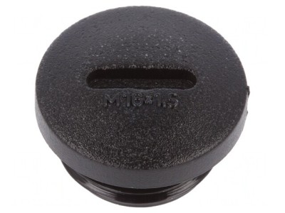 Capac de protecție neagră poliamidă filet metric M16 1.5 foto