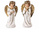 Set 2 figurine Ingeri polirasina multicolora cu leduri cm 11 x 7,5 x 22,5 H