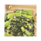 Cumpara ieftin Lenjerie Fluffy Super Pufoasa 6 Piese, Verde Pestrit- JOJ241