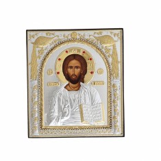 Icoana argintata-pietre Iisus Pantocrator