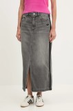 adidas Originals fustă jeans Denim Long Skirt culoarea gri, maxi, drept, JW2659