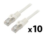 Patch cord F/UTP 6 litat CCA PVC alb 2m 26AWG - Set de 10 bucăți
