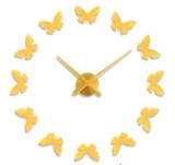 Cumpara ieftin Ceas de perete 3D Argintiu / Auriu Butterfly DIY WZ2446