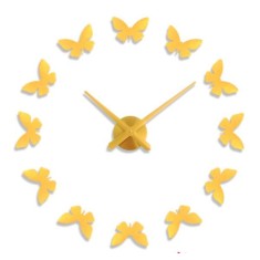 Ceas de perete 3D Argintiu / Auriu Butterfly DIY WZ2446