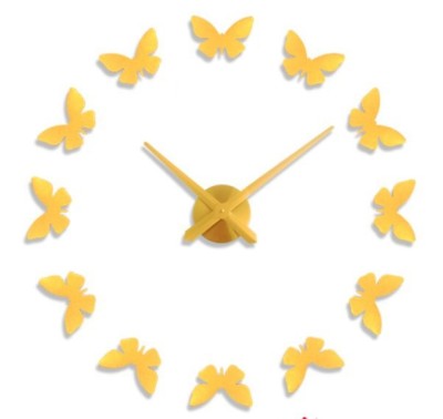 Ceas de perete 3D Argintiu / Auriu Butterfly DIY WZ2446 foto