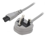 Cablu Alimentare 1m Gri 3A BS 1363 la IEC C5