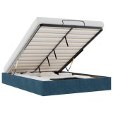 Cumpara ieftin Cadru pat otoman fara saltea Albastru inchis 140x200 cm catifea