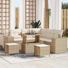 vidaXL Set de canapele pentru grădină 8 pcs Bej poliratan 3362006
