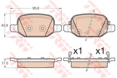 Set placute frana,frana disc FIAT 500L (199) (2012 - 2016) TRW GDB2002 foto