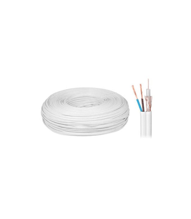 Cablu coaxial 75ohmi K-60 5.8mm cupru/cupru si alimentare 2x0.5mm