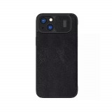 Husa pentru iPhone 15 Plus - Nillkin QIN Pro Leather Case - Black, Negru, Carcasa