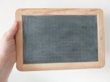 *Tablita veche de scris cu creta, de ardezie, de scoala, rama lemn, 26x18cm