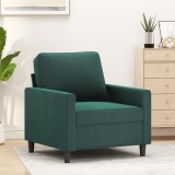 vidaXL Fotoliu canapea, verde &icirc;nchis, 60 cm, catifea